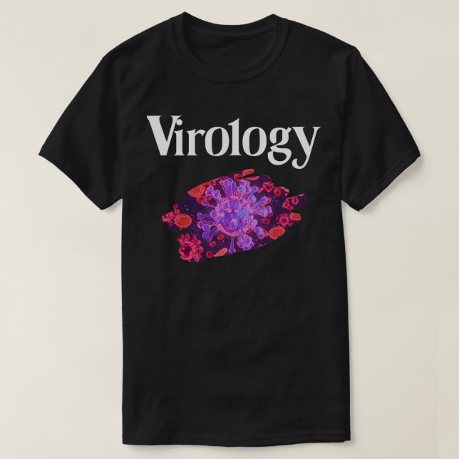 Camiseta Virus púrpura de la ciencia de la virología (Diseño del anverso)