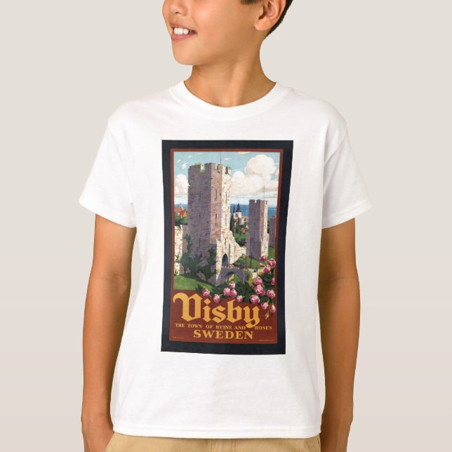 Camiseta Visby Suecia - viaje del vintage (Anverso)