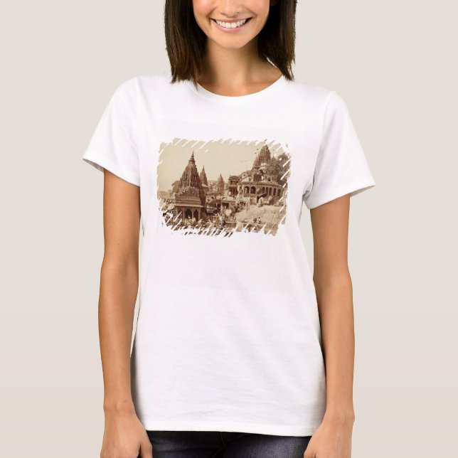 Camiseta Vishnu Pud y otros templos, Benares (foto sepia) (Anverso)