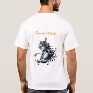 Camiseta VISHNXE Premium Lord Krishna Flauta Impresión Post