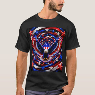 Camiseta Visión Americana Espiral – Águila Patriótica Óptic