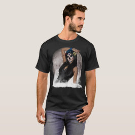 Camiseta Visión de Cráneo de Azúcar Ojos Azules Luna Llena