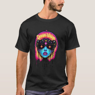 Camiseta Visión de sueño psicodélico vibrante con lluvia tr