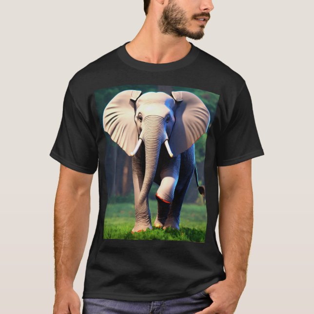 Camiseta "Visión del Elefante 3D: Tee animado" (Anverso)