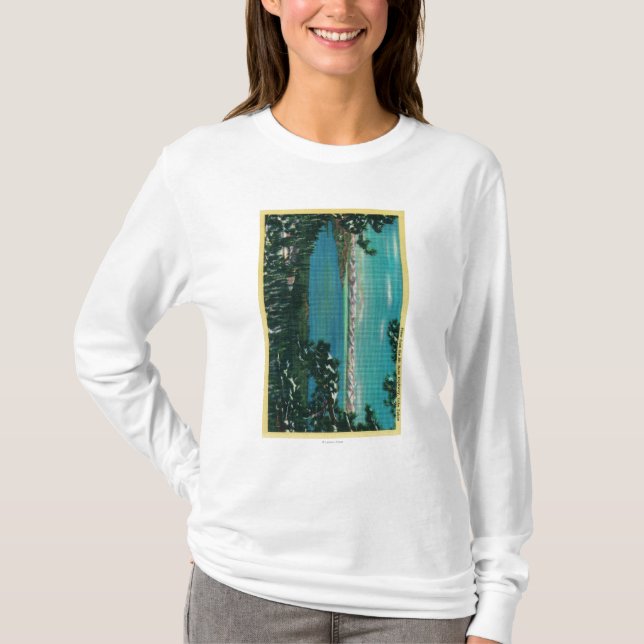 Camiseta Visión desde el HighwayLake subió Mt. Tahoe, CA (Anverso)