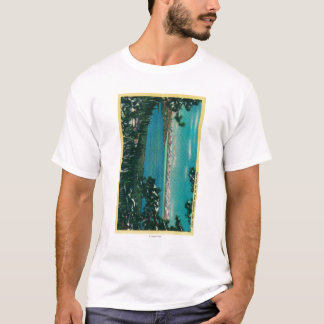 Camiseta Visión desde el HighwayLake subió Mt. Tahoe, CA