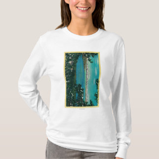 Camiseta Visión desde el HighwayLake subió Mt. Tahoe, CA