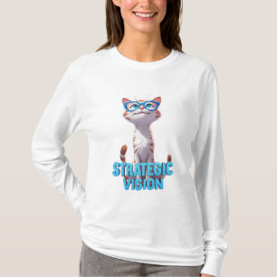 Camiseta Visión Estratégica Gato con Gafas Azules