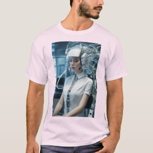 Camiseta Visiones cibernéticas: Estética futurista de ofici