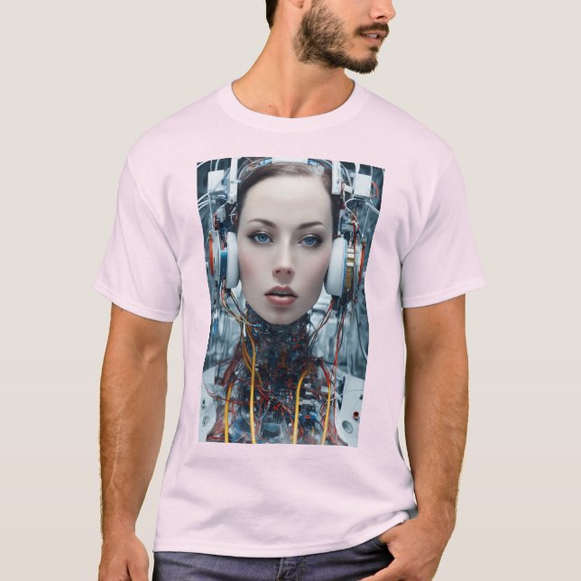 Camiseta Visiones cibernéticas: Estética futurista de ofici (Anverso)