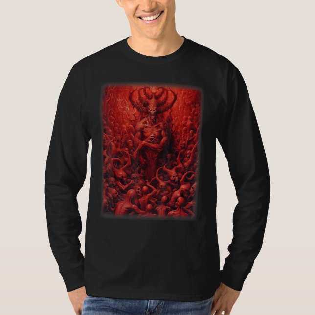 Camiseta Visiones del Infierno Satan Lucifer Diablos Monstr (Anverso)