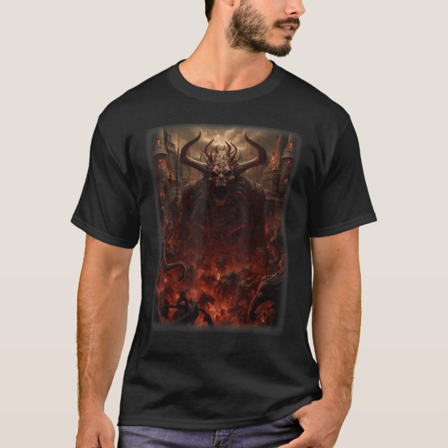 Camiseta Visions of Hell Satan Devils Demons Monster Skelet (Anverso)