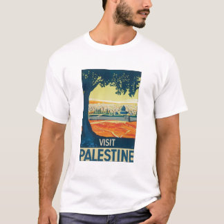 Camiseta Visita al Poster de Viajes de Palestina Vintage