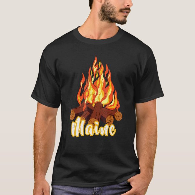 Camiseta Visita con problemas Campamento de Camping de Main (Anverso)