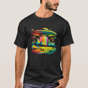 Camiseta Visita de camping al lago de montaña brillante de 