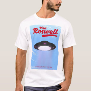Camiseta Visita el cartel vintage de Roswell UFO en color
