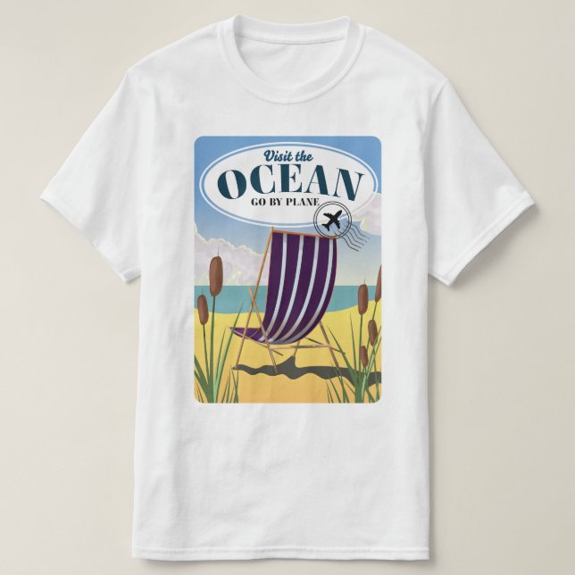 Camiseta Visita el Océano "Ve en avión" (Diseño del anverso)