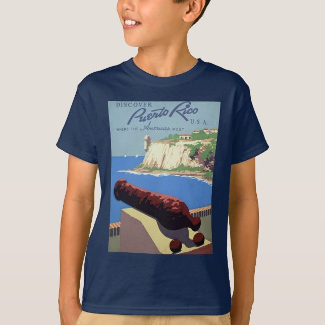 Camiseta Visita la Fortaleza El Morro, Puerto Rico, Viejo S (Anverso)