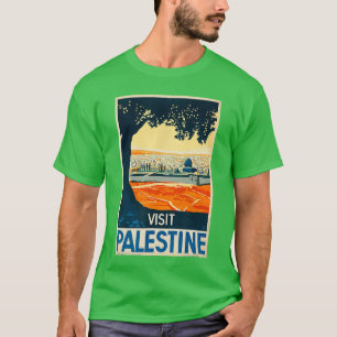 Camiseta Visita Palestina Póster vintage de Oriente Medio v