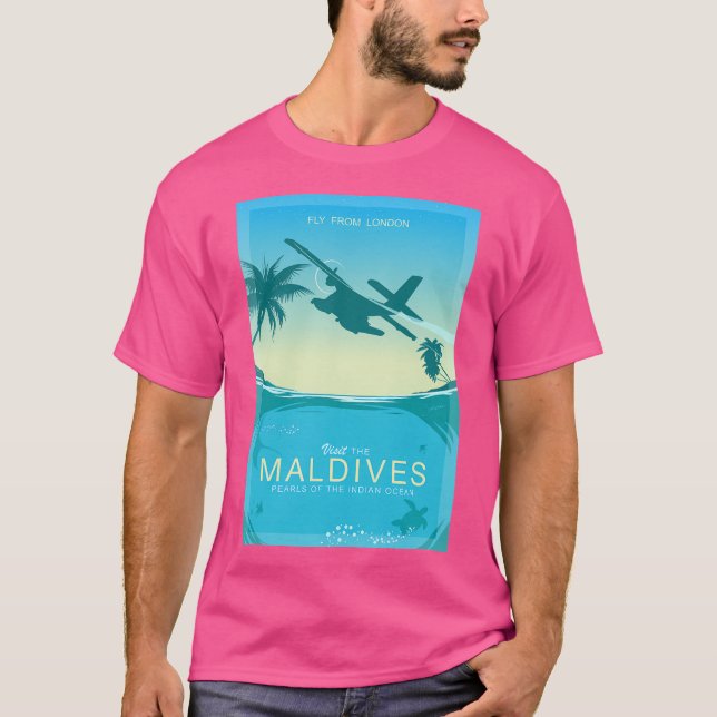 Camiseta Visita Retro De Viajes A Las Maldivas - Perlas De  (Anverso)