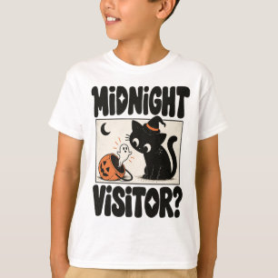 Camiseta Visitante de Medianoche Gato Negro Halloween