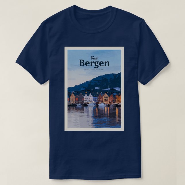 Camiseta Visitar Bergen (Diseño del anverso)