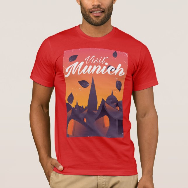 Camiseta Visitar el afiche de viaje de Munich Alemania (Anverso)