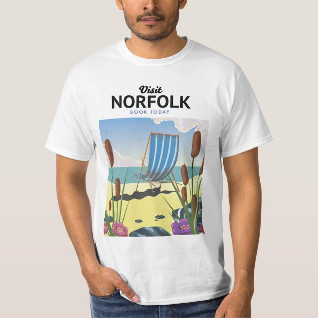 Camiseta Visite el afiche de viajes del Libro de Norfolk ho (Anverso)