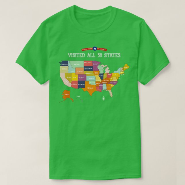 Camiseta Visité El Mapa De Los 50 Estados (Diseño del anverso)