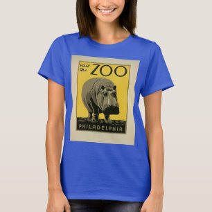 Camiseta Visite el Zoológico de Filadelfia, Hippo - Poster 