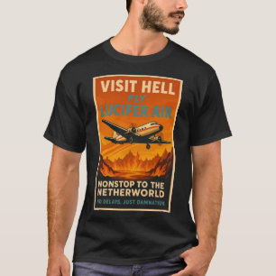 Camiseta Visite Hell - Fly Lucifer Air Vintage Travel Poste