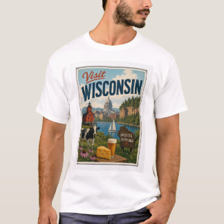 Camiseta Visite Wisconsin Travel Vintage