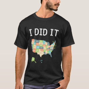 Camiseta Visitó El Mapa De Viajes De Los 50 Estados Unidos