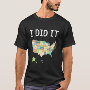 Camiseta Visitó El Mapa De Viajes De Los 50 Estados Unidos