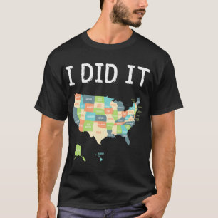 Camiseta Visitó el regalo de los 50 estados, regalo de mapa