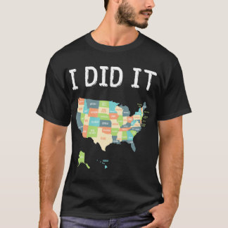 Camiseta Visitó el regalo de los 50 estados, regalo de mapa