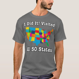 Camiseta Visitó los 50 Estados Unidos