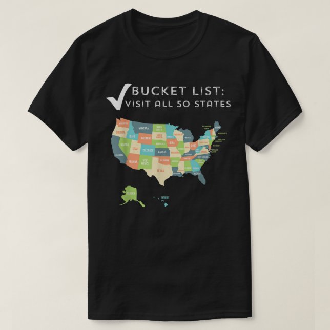 Camiseta Visitó todos los regalos de mapas de EE.UU. de la  (Diseño del anverso)