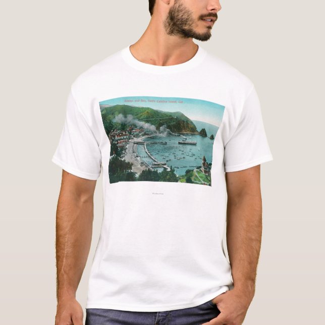 Camiseta Vista aérea de Avalon y de la bahía (Anverso)