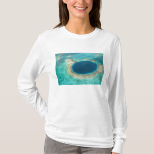 Camiseta Vista aérea de Blue Hole, velero anclado