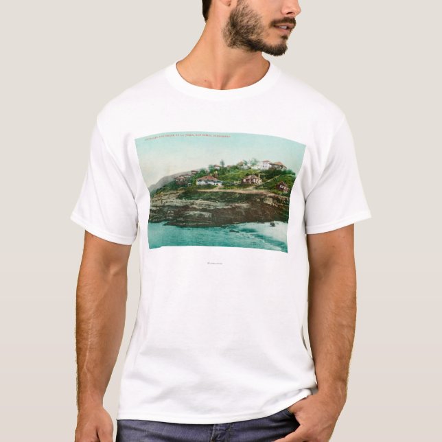 Camiseta Vista aérea de cabañas y de la playa en La Jolla (Anverso)