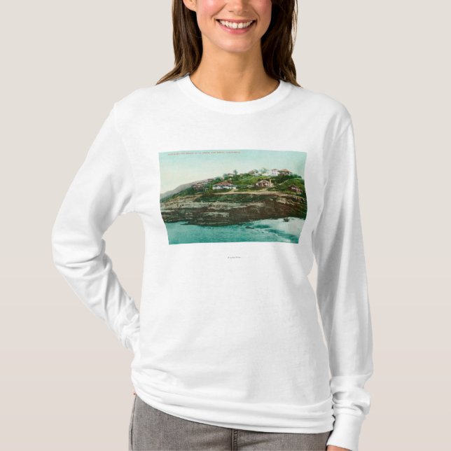 Camiseta Vista aérea de cabañas y de la playa en La Jolla (Anverso)