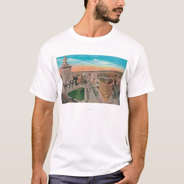 Camiseta Vista aérea de CityOakland, CA (Anverso)
