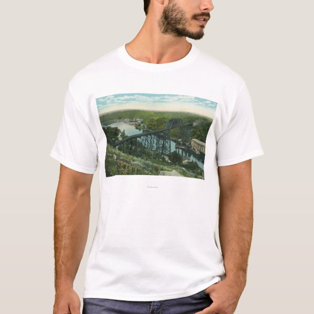Camiseta Vista aérea de la cala de Rondout y del puente de (Anverso)