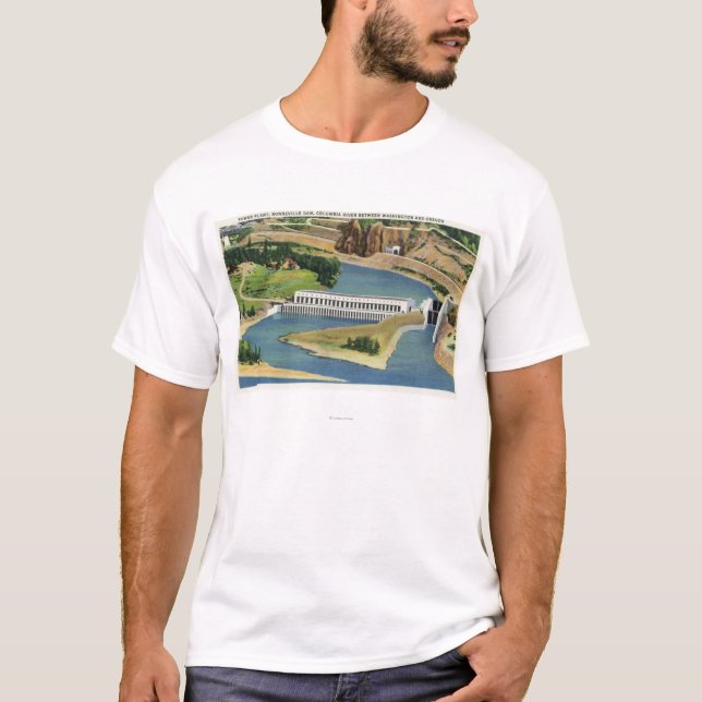 Camiseta Vista aérea de la central eléctrica de la presa de (Anverso)