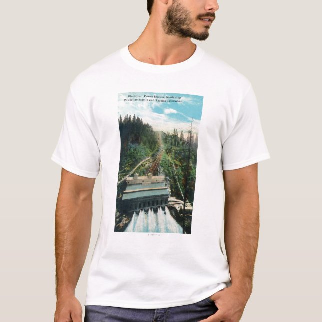 Camiseta Vista aérea de la central eléctrica del electrón (Anverso)