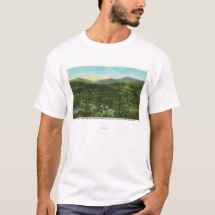 Camiseta Vista aérea de la ciudad con la montaña de