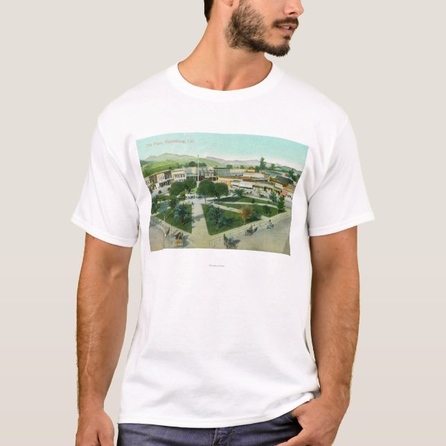 Camiseta Vista aérea de la ciudad PlazaHealdsburg, CA (Anverso)