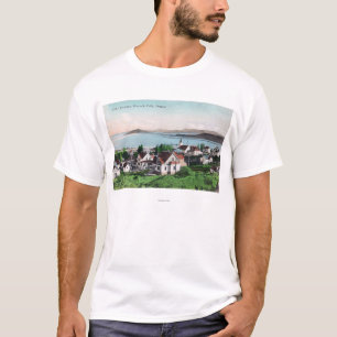 Camiseta Vista aérea de la ciudad y del lago Ewauna