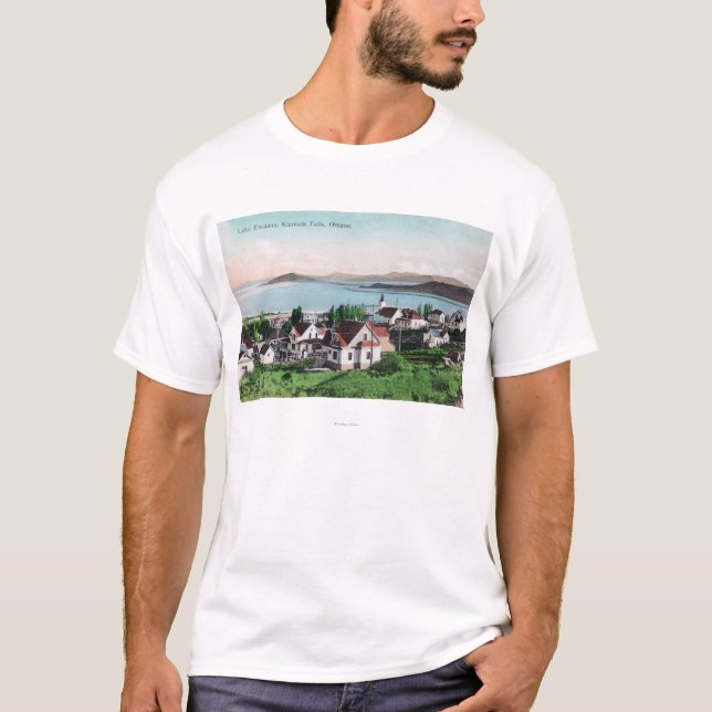 Camiseta Vista aérea de la ciudad y del lago Ewauna (Anverso)